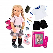 Heli schoolgirl doll with two outfits and accessories