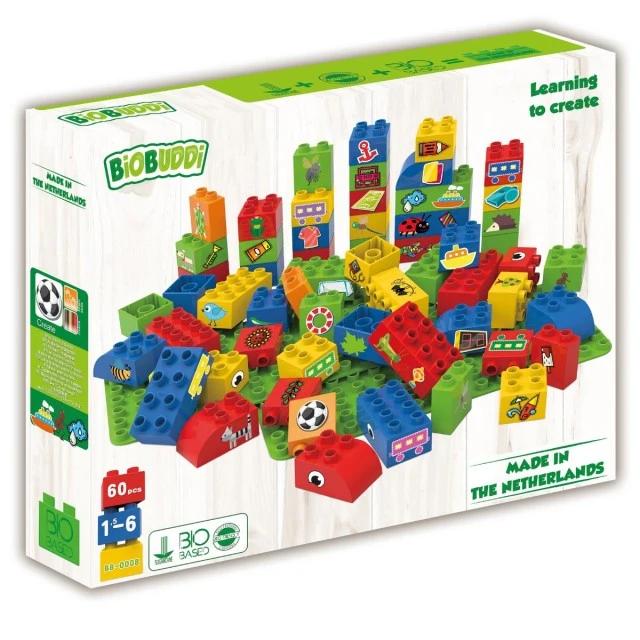 Constructor Educational cubes for boys 60 pcs.