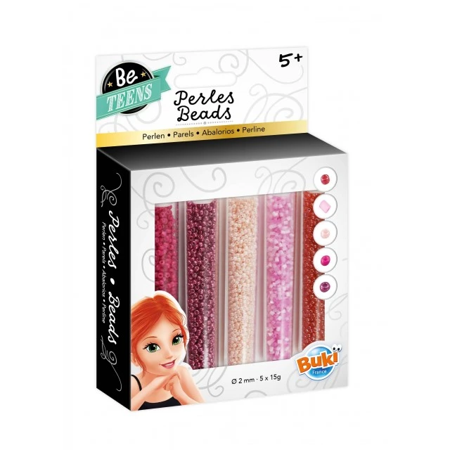 Tubes with beads - pink