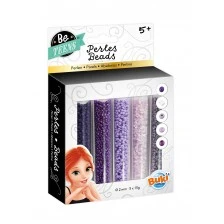 Tubes with beads - purple