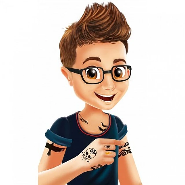Set of 75 removable tattoos for boys