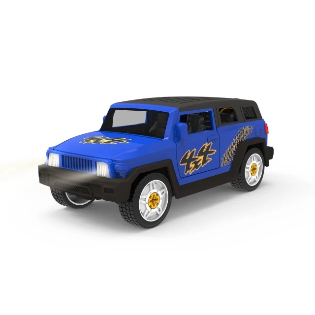 Building sports jeep with sound and light