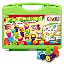 Multicolored letter stamps