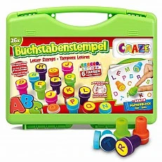 Multicolored letter stamps