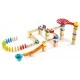 Children’s wooden track with balls and dominoes 2 in 1