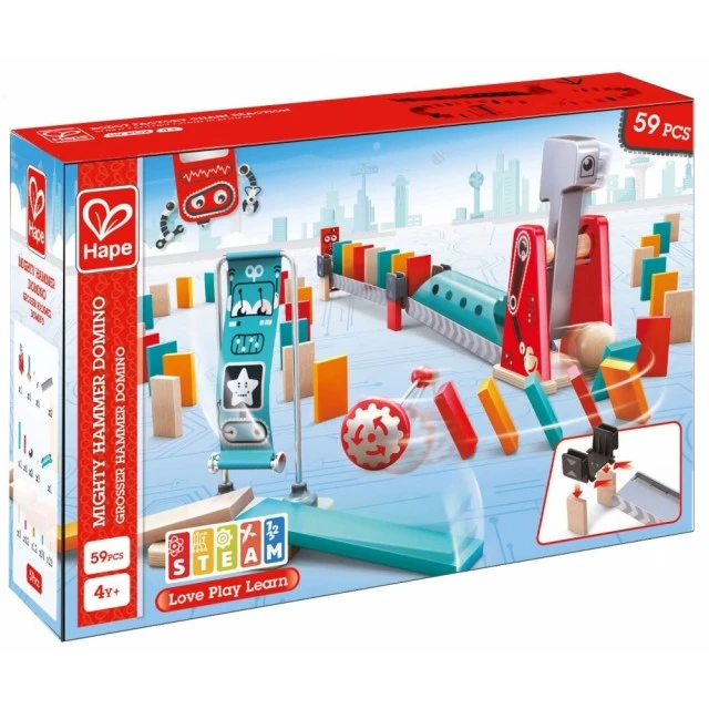 Wooden domino game set, Power hit, 59 pieces