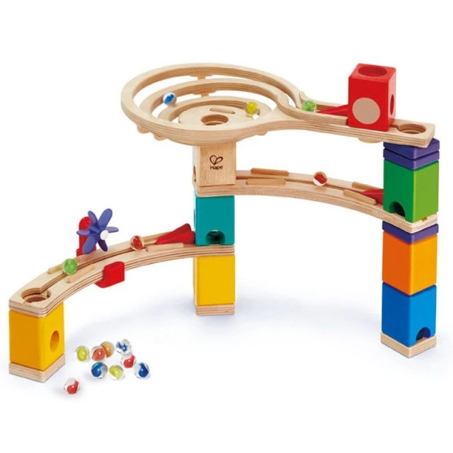 Wooden track set, Hape Quadrilla, Race to the finish, 28 pieces