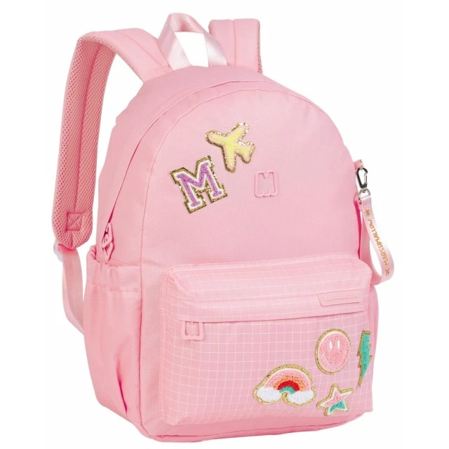 School backpack, Marshmallow, Chenill, 43x31x16cm, Pink