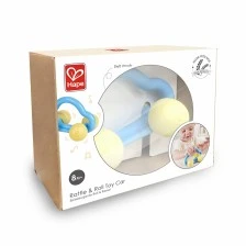 Бебешка дрънкалка и гризалка 2в1, Hape, Кола, 12.5 x 7.3 x 7.5 см