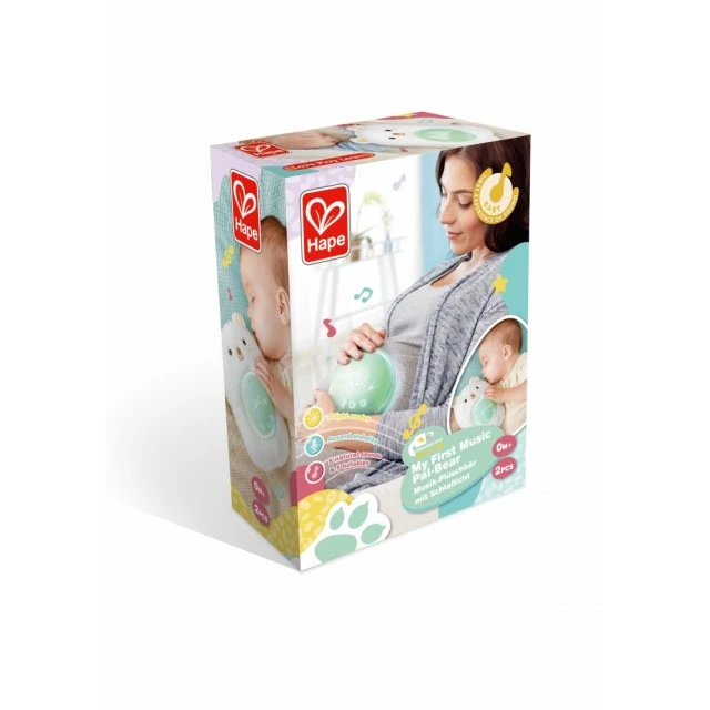 Интерактивна играчка, Hape, Музикална плюшена лампа за сън, Мече, 23 x 15.5 x 9 см