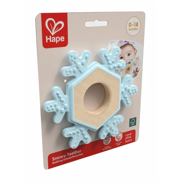 Дървена гризалка за зъби, Hape, Снежинка