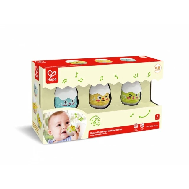 Set of wooden rattles, Hape, moods, 3 pieces