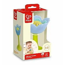 Rattle and teether, Hape, Blue flower