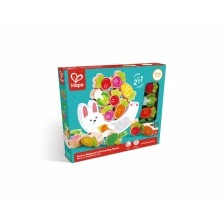 Интерактивна дървена играчка, Hape, Зайче, Баланс и нанизване