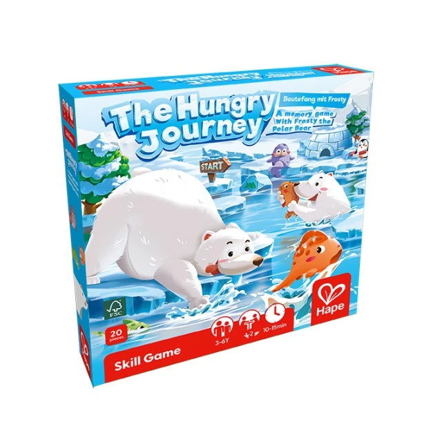 Memory board game with Frosty the polar bear, Hape, 20 pieces