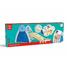 Дървен комплект, Hape, 4 в 1 Комплект за катерене и пързаляне, 176.28 x 52.5 x 79.25 см