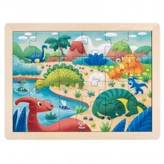 Dinosaurs wooden puzzle, 24 pieces