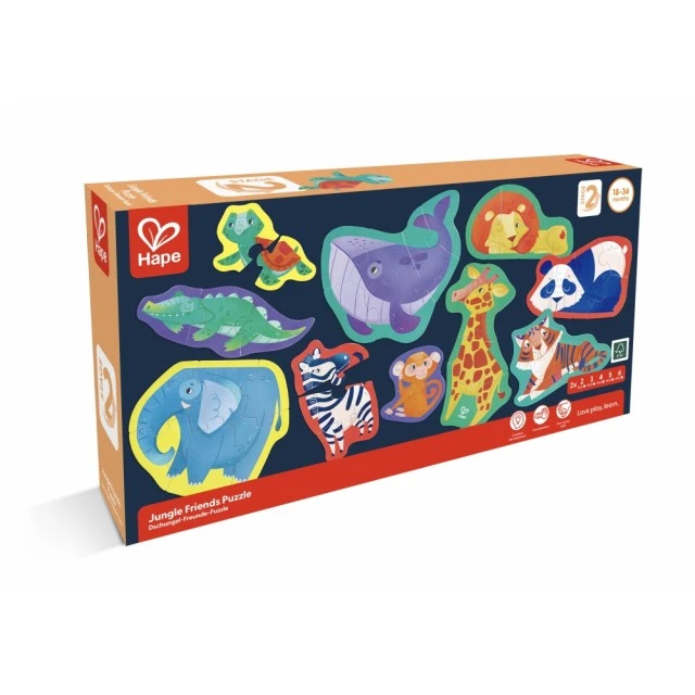 Jungle Friends Educational Puzzle, Hape, 40 pieces