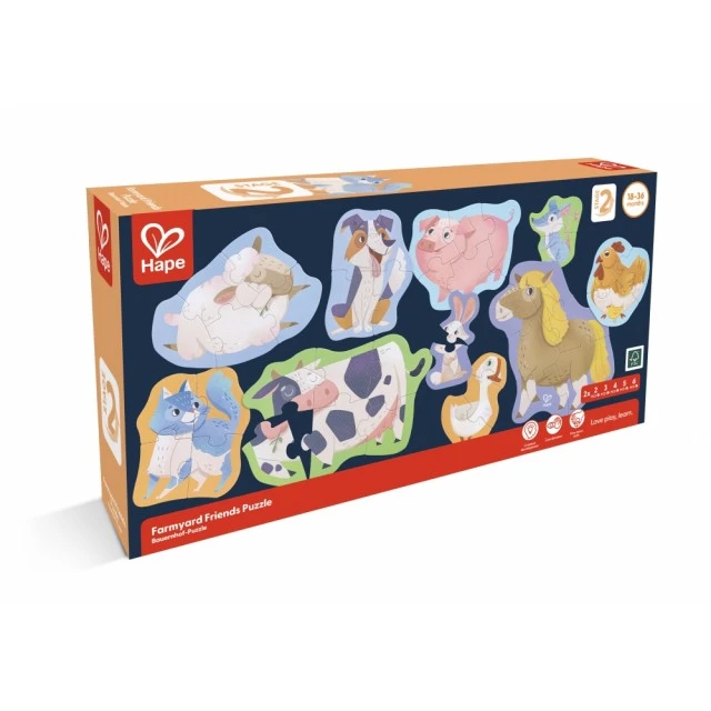 Farm Friends Educational Puzzle, Hape, 40 pieces