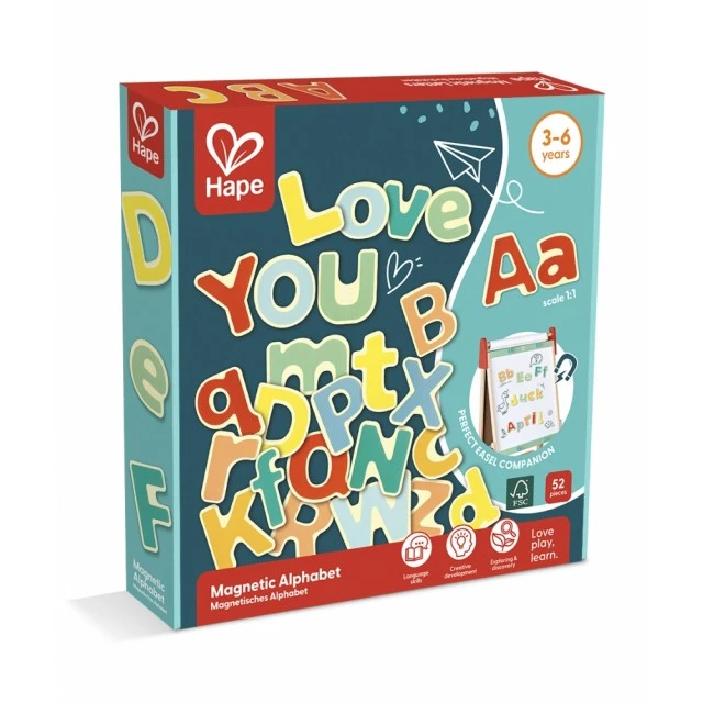 Комплект магнитни цифри и знаци, Hape, 52  части