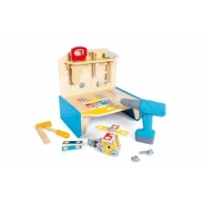 Дървена работна маса с инструменти, Hape, 51 части