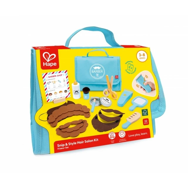 Children’s wooden set, Hape, Hairdressing set, 22 pieces