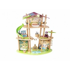 Дървен комплект Бамбуковата къща на пандите, 25 части