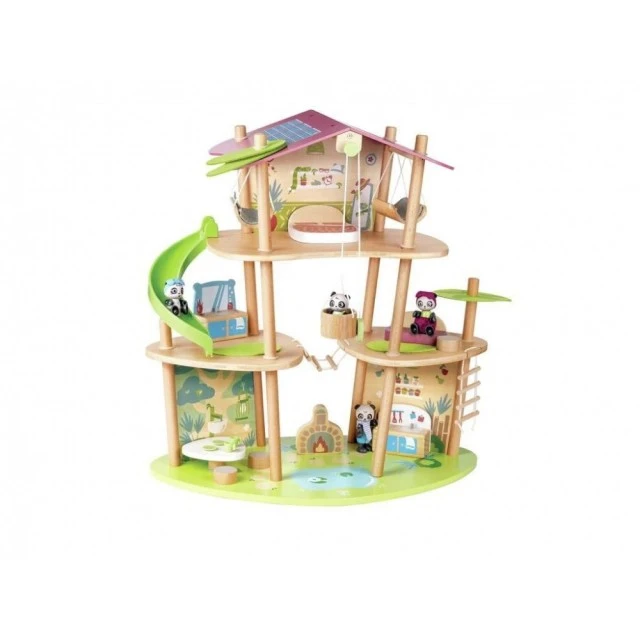 Wooden set Bamboo panda house, 25 pieces