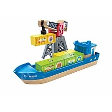 Комплект за игра Товарен кораб и кран, 6 части