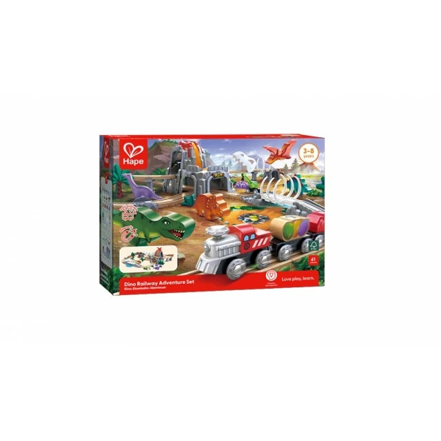 Wooden adventure set, Hape, Dino, 61 pieces