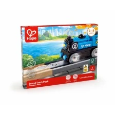 Wooden set, Hape, Straight railway track with sound, 2 pieces