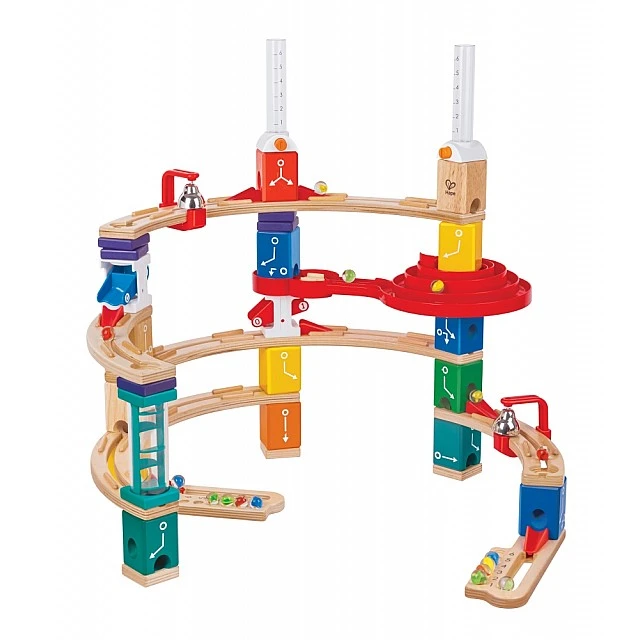 Quadrilla Wooden Ball Track Set, Advanced Coding, 159 Pieces