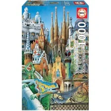 Gaudi collage - Miniature - 1000 piece puzzle