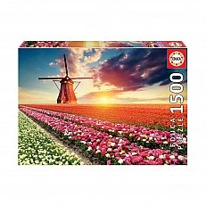 Landscape with tulips - puzzle 1500 pieces