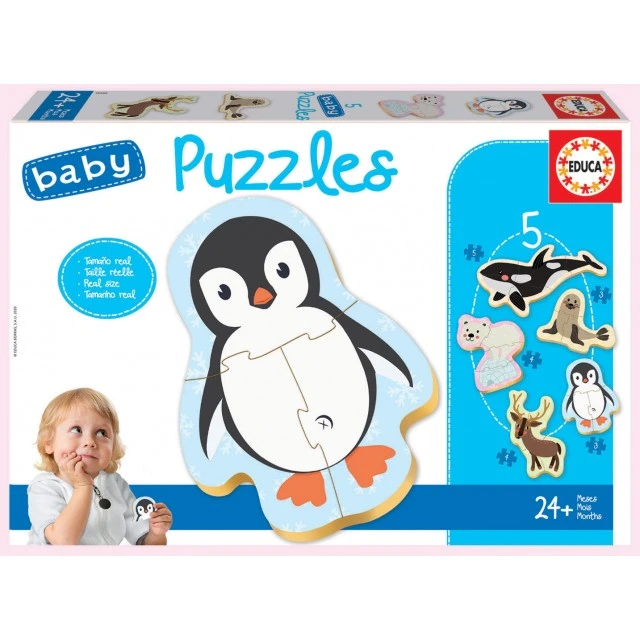 Animals from the North Pole - puzzle over 2 years old.