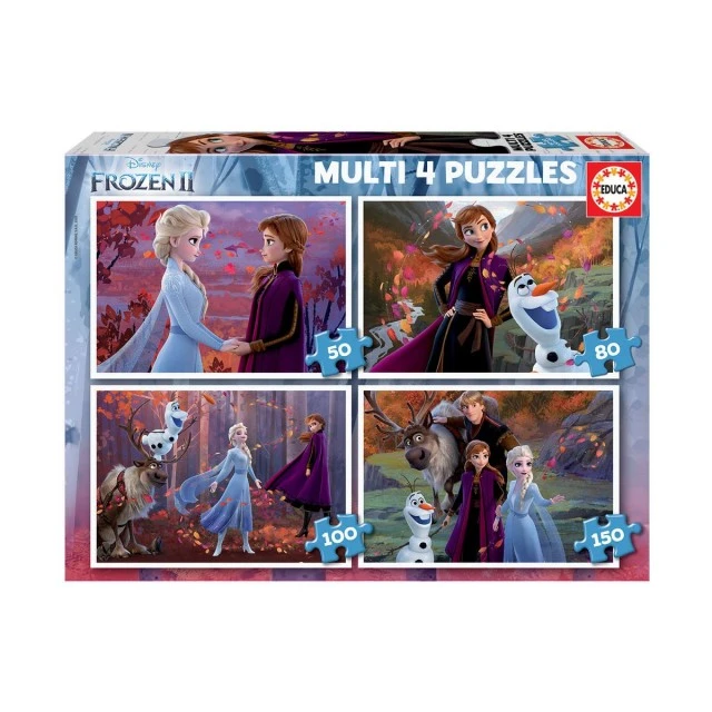 4in1 Frozen - puzzle 50-80-100-150 pieces