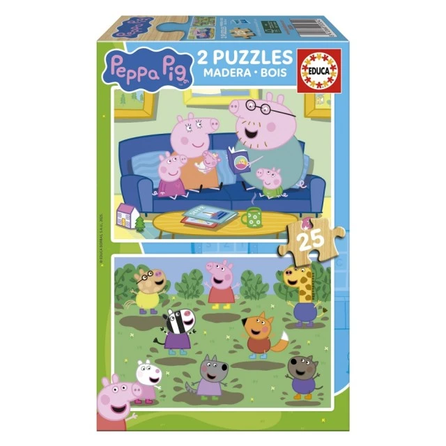 Puzzle, Educa, Peppa Pig, 2 in 1, 2 x 25 pieces