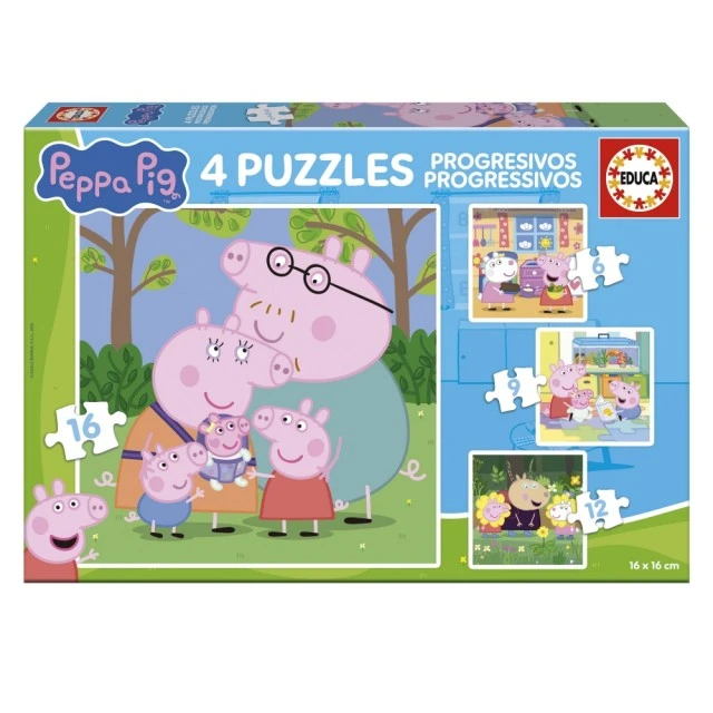 Progressive puzzle, Educa, Peppa Pig, 4 in 1, 6-9-12-16 pieces