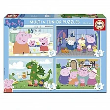 Прогресивен пъзел, Educa, Peppa Pig 4 в 1, 20-40-60-80 части