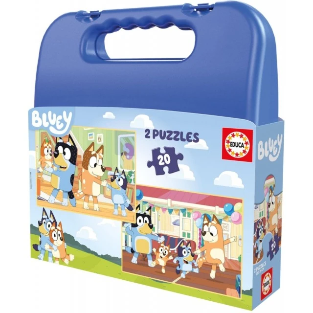 Puzzle in a suitcase, Educa, Bluey, 2 x 20 pieces