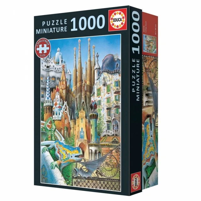Пъзел, Educa, Гауди, Колаж, Миниатюра, 1000 части