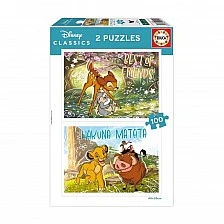 Puzzle, Educa, Disney Classics 2 in 1, 2x100 pieces