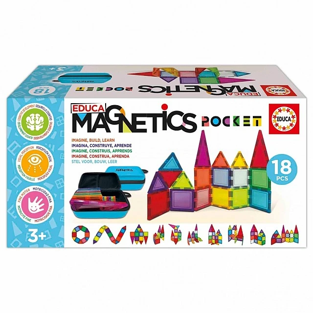 Magnetic constructor, Educa, In a case, 18 pieces