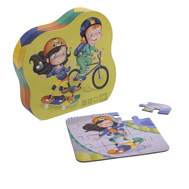 Progressive puzzle 6-9-12-16 pieces - Cyclists
