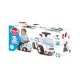 Childrens truck without pedals, opening seat and steering wheel with horn - ambulance