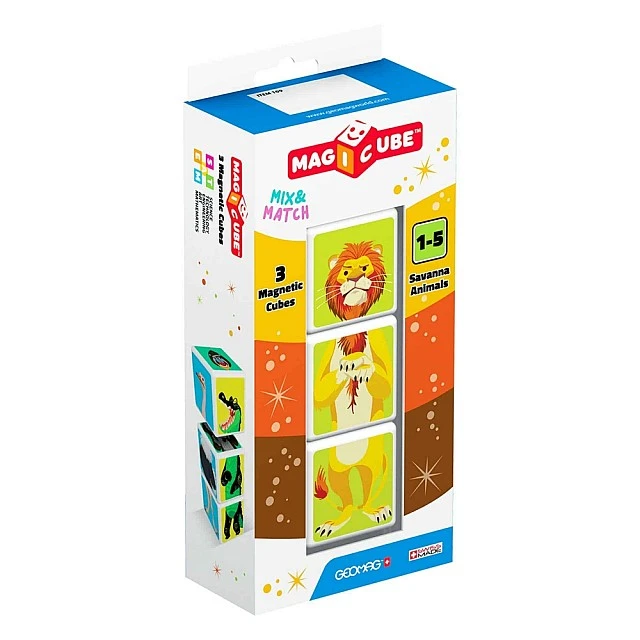 Magicube Magnetic Building Set, Savannah Animals 109, 3 parts