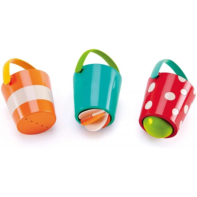 Colorful bathroom buckets set
