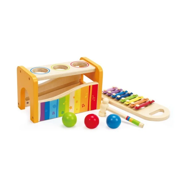 Set of lyre, xylophone and multi-colored balls