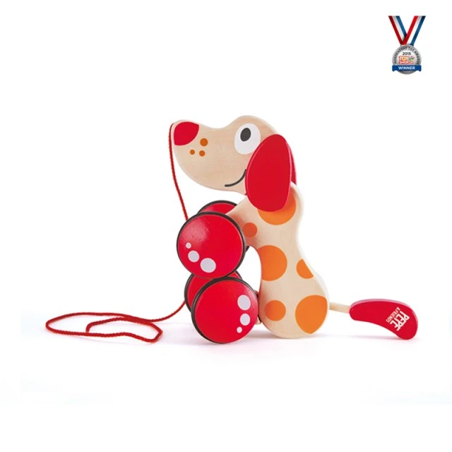 Дървена играчка за дърпане – Куче