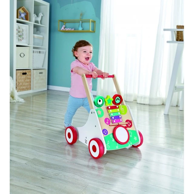 Wooden musical toy for walking